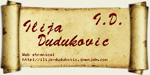 Ilija Duduković vizit kartica